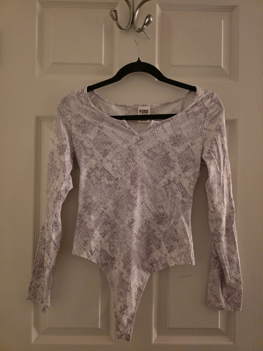 PINK Victoria's Secret Light Purple Long-Sleeve Bodysuit Top
